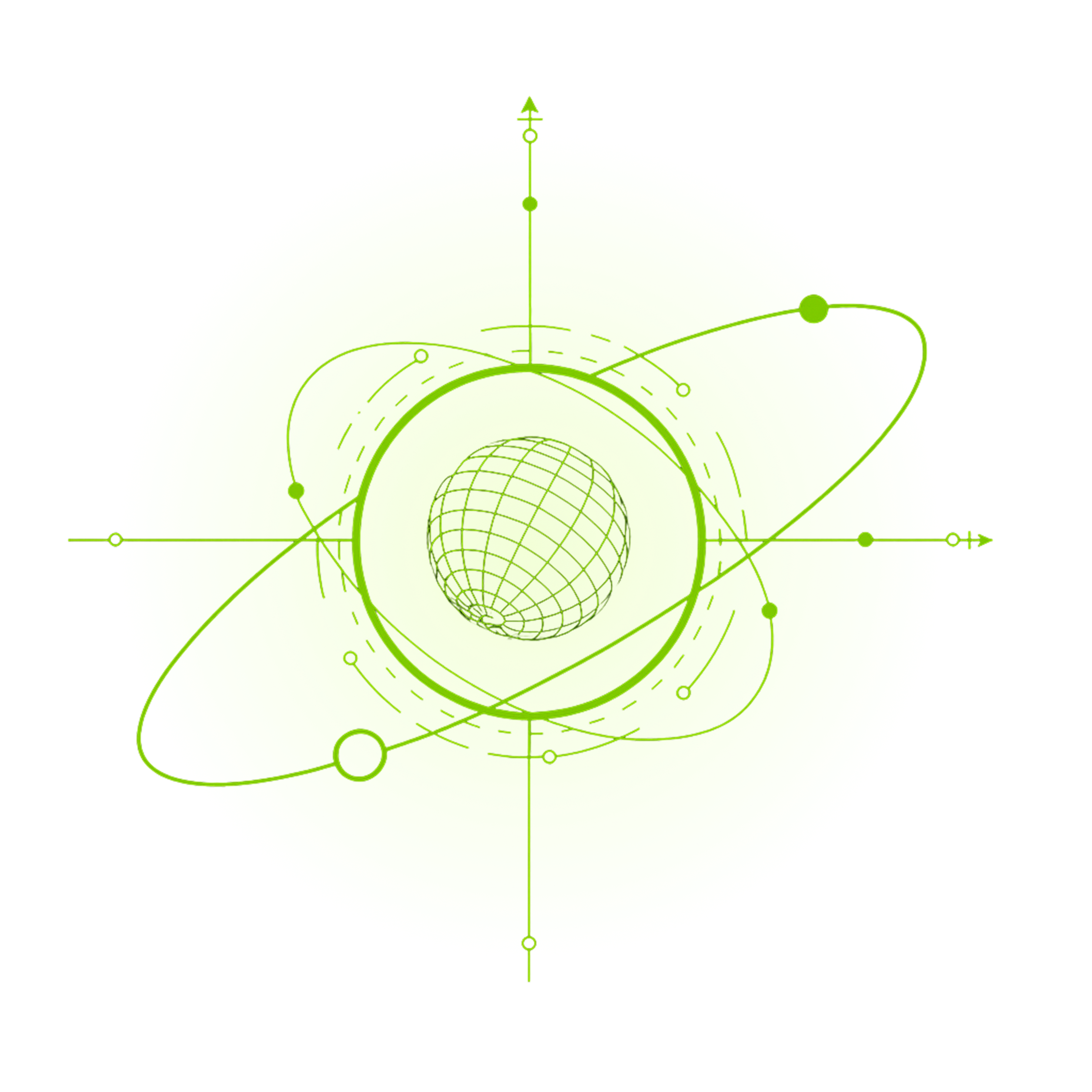 Diagrama orbital mostrando IA impactando todas as áreas empresariais: Comercial, Marketing, RH, Financeiro, Operações e Suporte